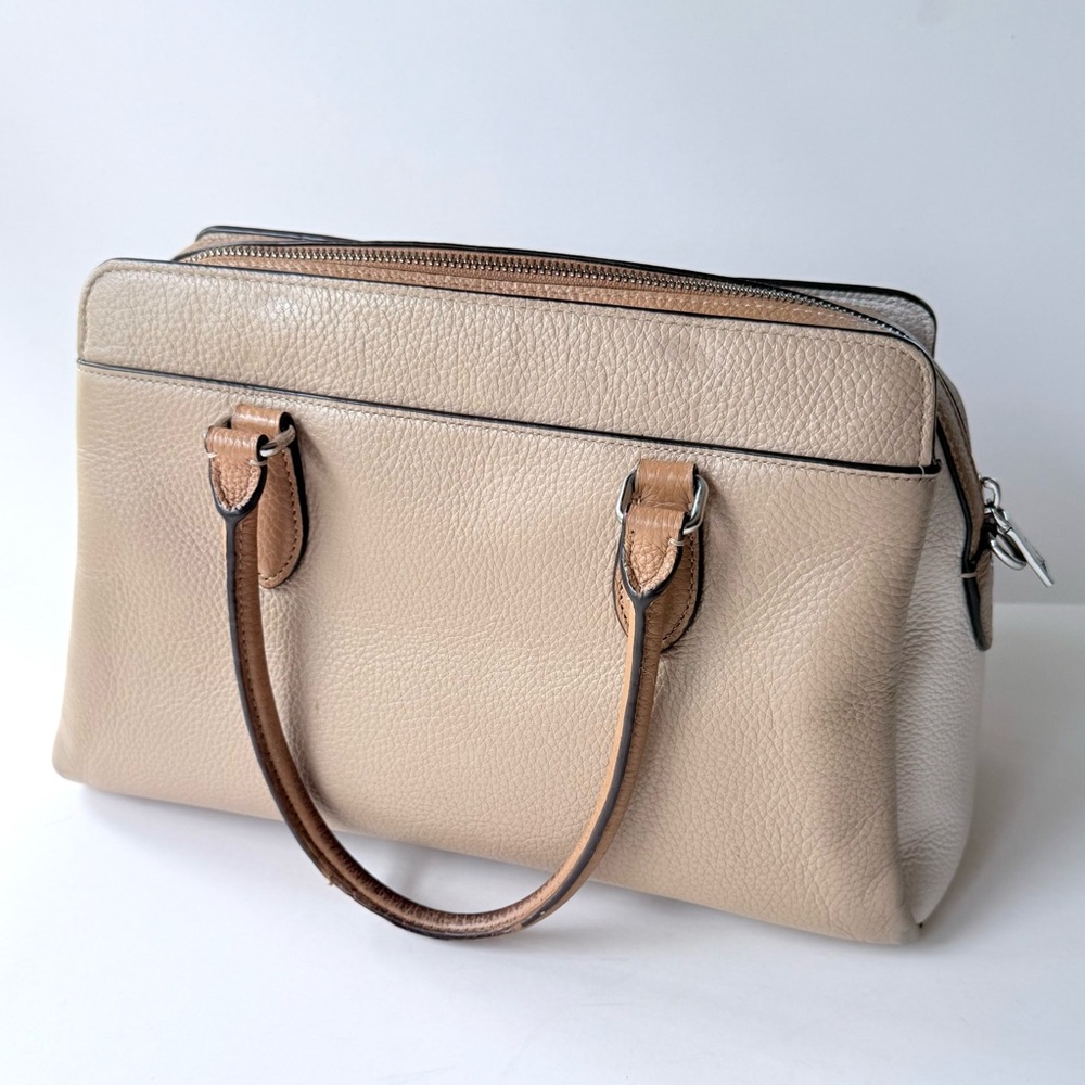 Coach Darcie Carryall Satchel Bag in Colorblock Chalk Beige Sand Tan - Picture 4 of 16